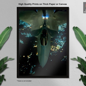 Lockheed Martin F-22 Raptor Refueling at Night, Military Poster Print, U.S Air Force Poster, Cool Gifts, Wall Art,Wall Decor,Quality Prints