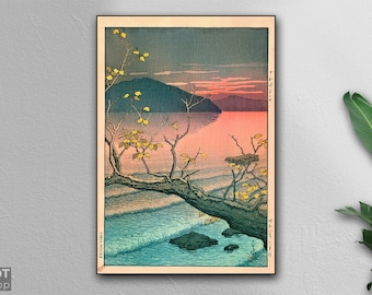 Kawase Hasui (1883-1957) Nenokuchi Lake -  Japanese Scenery - Japanese Woodblock Art Print  - Wall Decor