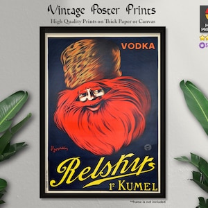Vodka de Relsky (1925), carteles publicitarios de Leonetto Cappiello, carteles antiguos, impresiones de calidad, decoración de pared, arte de pared, decoración del hogar, tapices