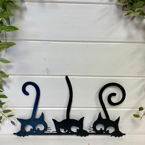 Cat Wall Decor Three Cats Cute Cat Decor Cat Lover Gift Etsy