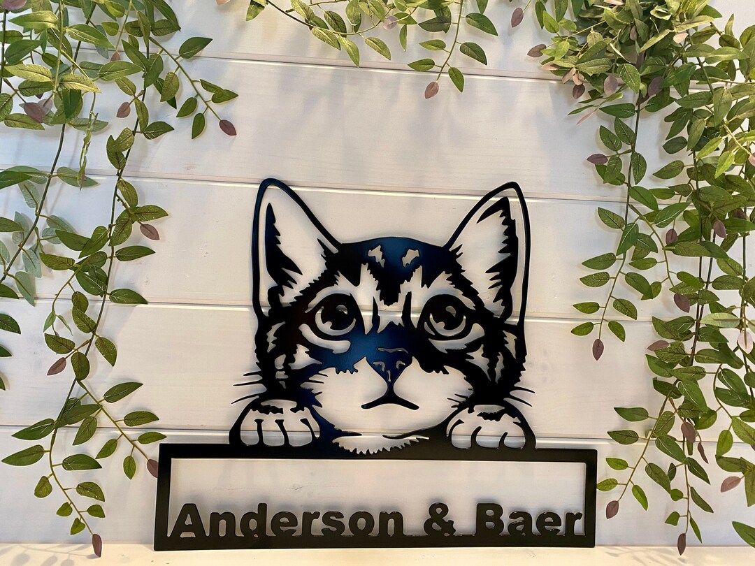 Personalized Cat Sign, Custom Cat Sign, Wall Hanging, Cat Lover Gift, Personalized Gifts, Cat