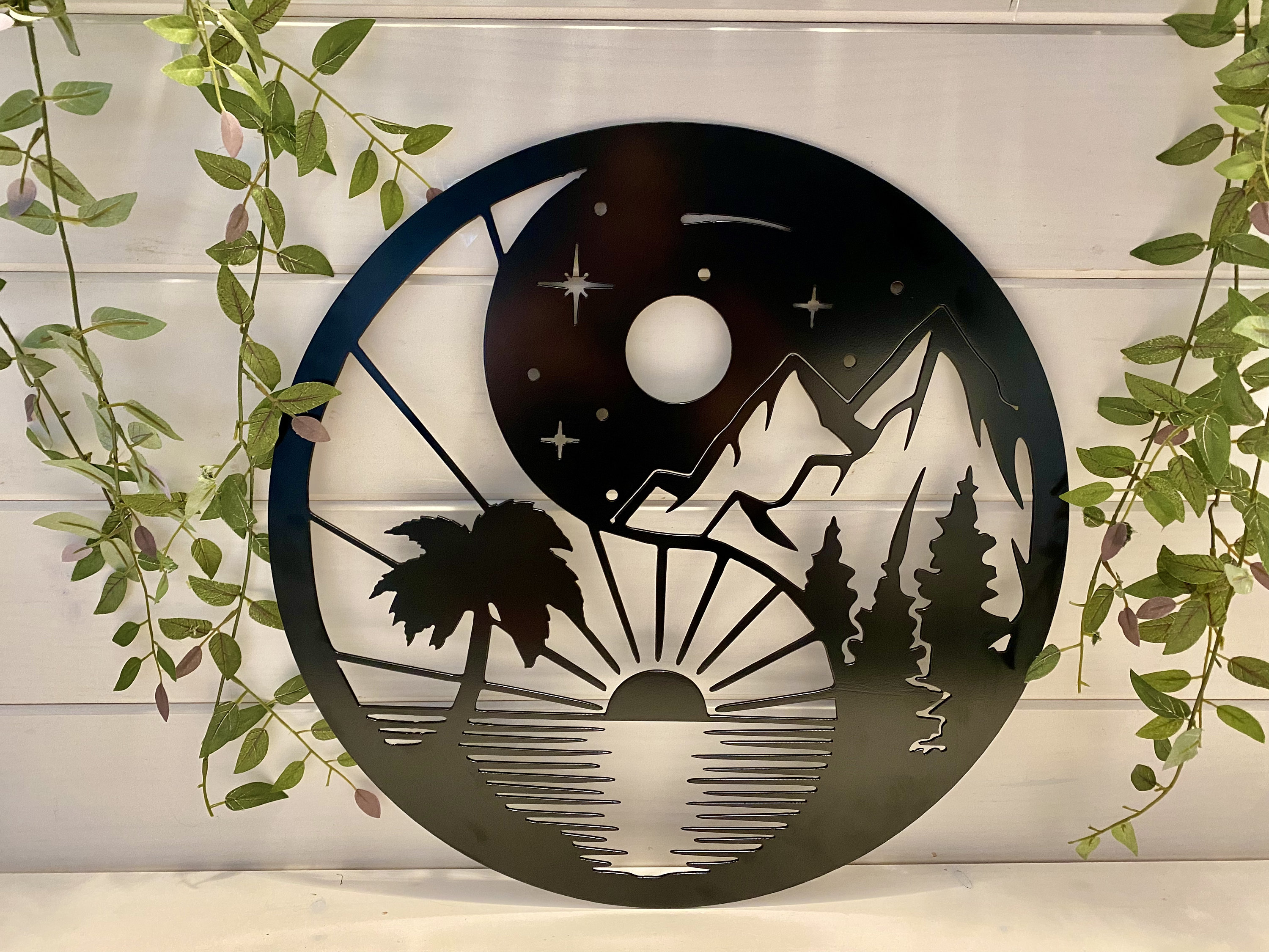 Yin Yang Wall Decor Sun and Moon Wall Art Metal Wall Art Etsy