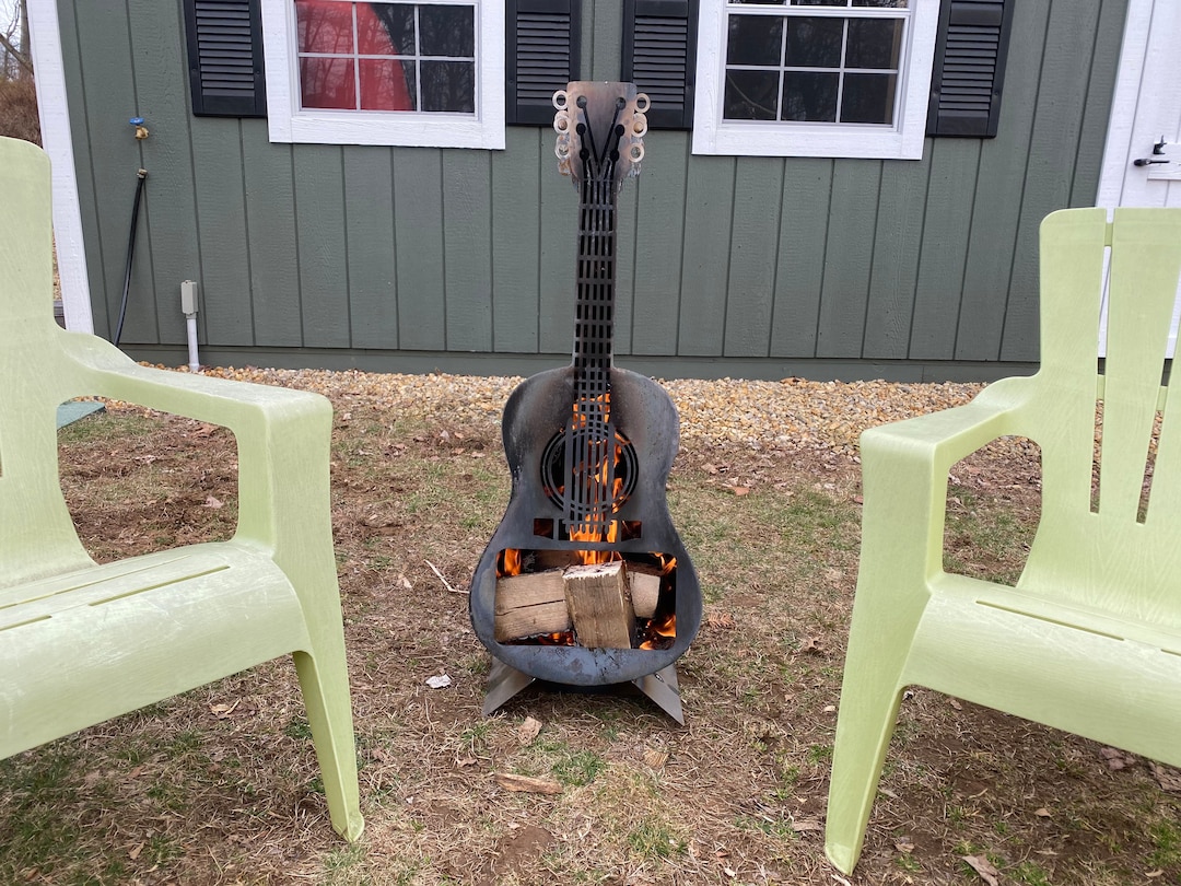 Guitar Fire Pit, Guitar Firepits, Backyard Firepit, Music Lover Gift