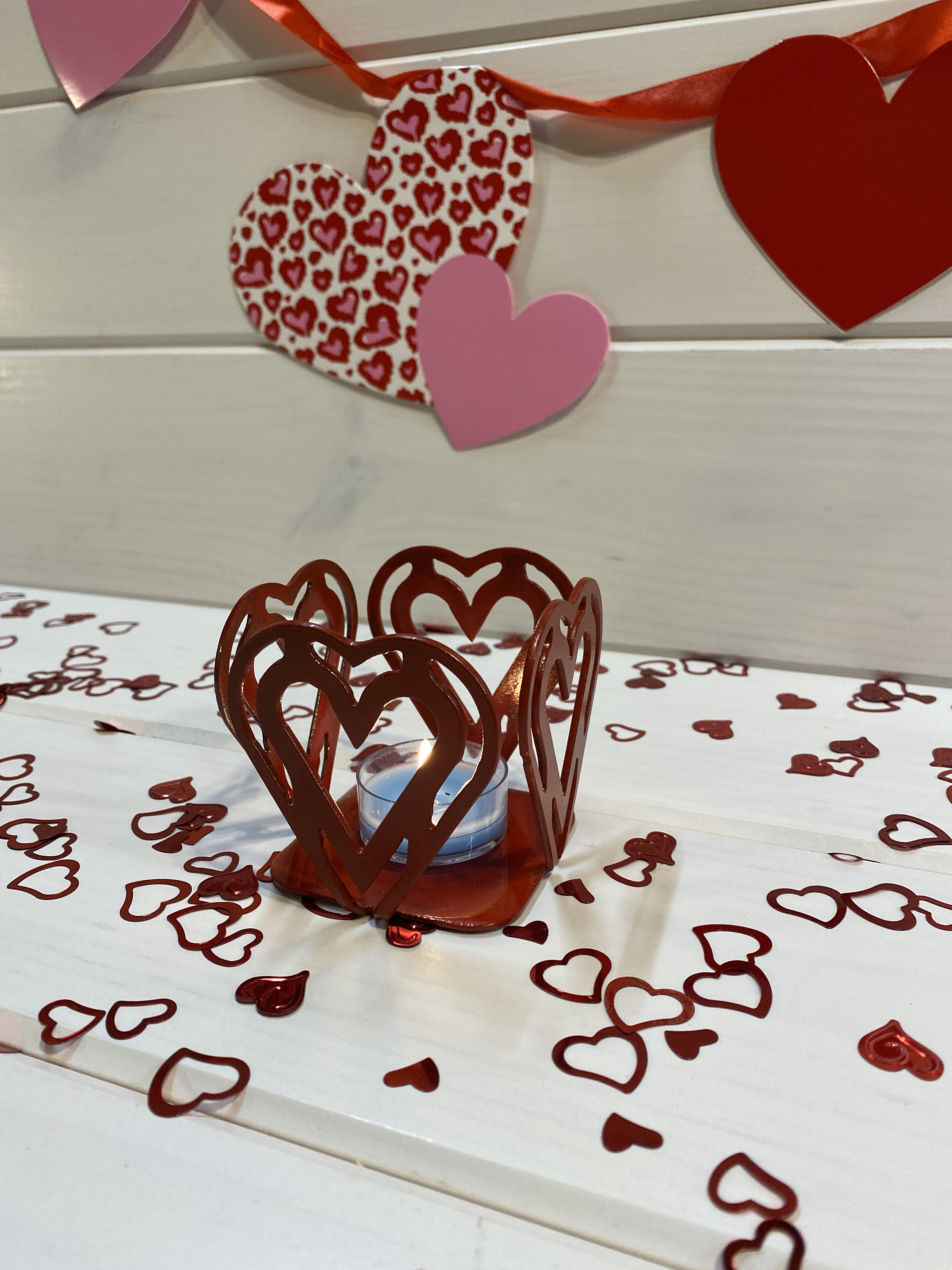 Heart Shaped Tea Light Candle holder Valentines Day Gift Etsy