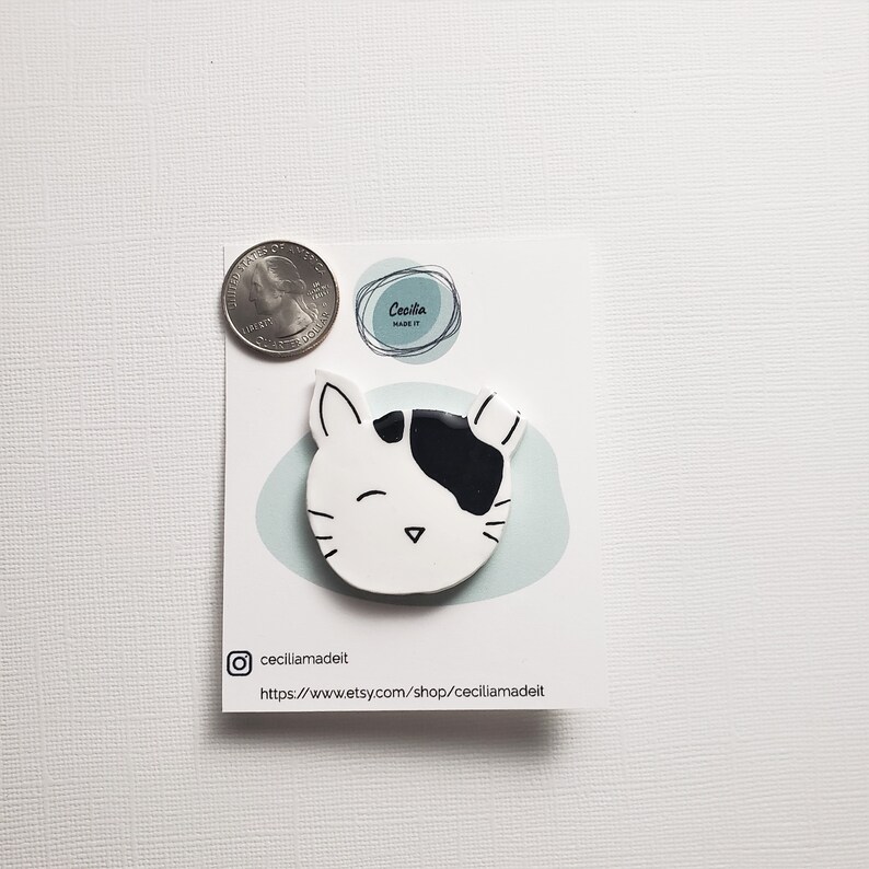 Set of 1 Pin: My Cat Sake Handmade Clay Pin