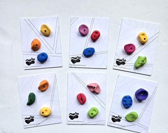 Tiny Climbing Hold Magnets | Set of 3 Magnets  | Various | Clay | Gift | Tiny Sending, Projects, Climbs, Climbing Gift | Fridge Magnet