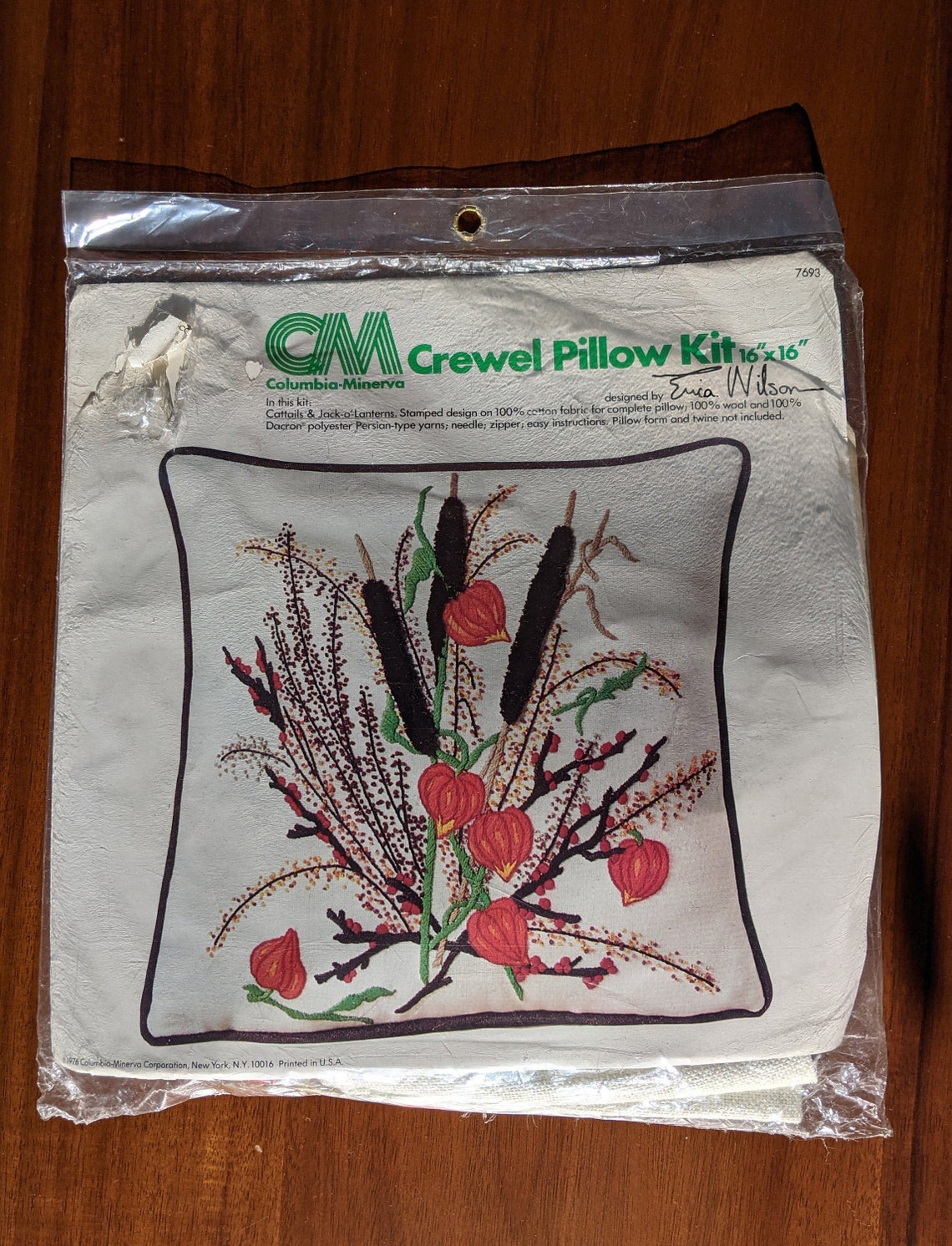 Vintage Pillow Making Kit / CM/Columbia Minerva / Cattails & Etsy