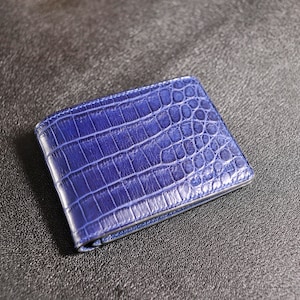 Alligator Wallet, Men&#39;s Leather Wallet, Personalized Leather Wallet, Perfect gift for him, custom alligator wallet, bifold