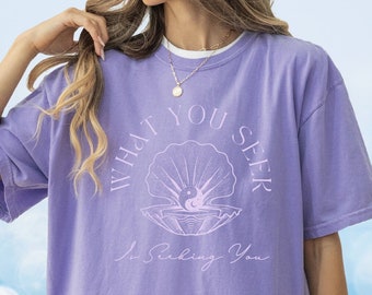 Seashell Shirt Comfort Colors Ocean Inspired Style Mermaidcore Shirt Sirencore Shirt manifestation shirts mermaid core yin yang shirt