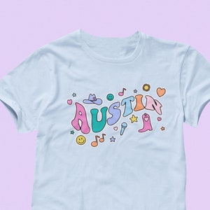 Retro Austin Shirt, Y2K Texas T Shirt, Bachelorette Party Shirts, Girls Trip Matching Shirts, Austin Outfits, Austin Texas, Cowgirl Shirt image 6
