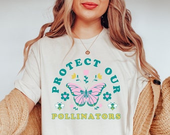Pollinator Shirt Earth Day Shirt Beekeeping shirt Native Plants Ecology Shirt Beekeeper Gift Native Plant Shirt Butterfly Shirt