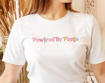 Powered By Plants Shirt vegan shirt plant based herbivore shirt vegan t shirt vegan fitness vegan athlete vegan tee