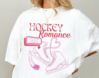 Hockey Romance Shirt Books Comfort Colors Shirt Romance Reader Bookish Shirts Retro Book Lover Tee Pink Book Club Shirt