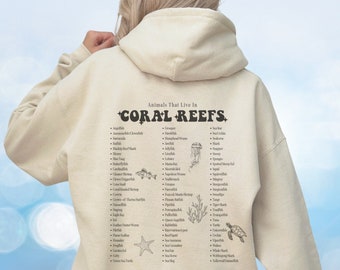 Ocean Beach Hoodie Save the Coral Reef Hoodie Save the Ocean Beachy Sweatshirt Preppy Stuff Ocean Inspired Style Coconut Girl Clothes