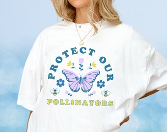 Pollinator Shirt Earth Day Shirt Beekeeping shirt Native Plants Ecology Shirt Beekeeper Gift Native Plant Shirt Butterfly Shirt Plus Size
