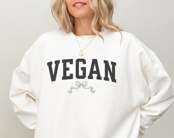 Vegan sweatshirt vegan crewneck vegan university shirt coquette shirt vegan college herbivore shirt vegan clothing For the animals