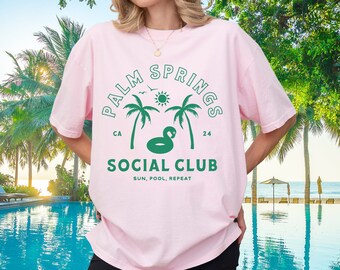 Palm Springs bachelorette Palm Springs bach Palm Springs shirt desert bachelorette Social Club Girls Trip Matching Shirts Comfort Colors