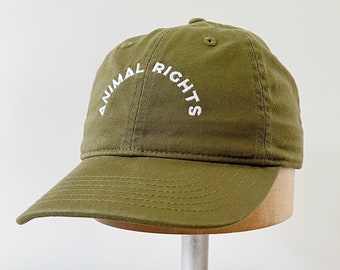 Animal Rights Dad Hat, vegan organic baseball cap