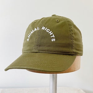 Animal Rights Dad Hat, vegan organic baseball cap