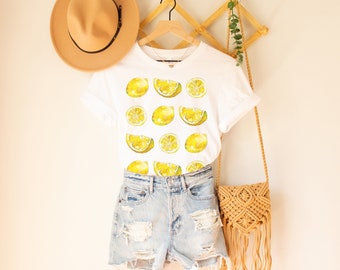 Lemon Shirt Fruit Shirt Botanical Shirt Cottagecore Shirts Vegan Clothes