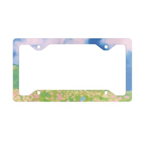 Anime Landscape Metal License Plate Frame, Japanese Licence Plate frame, Cute Car Accessories, Front License Plate Holder, Kawaii Car
