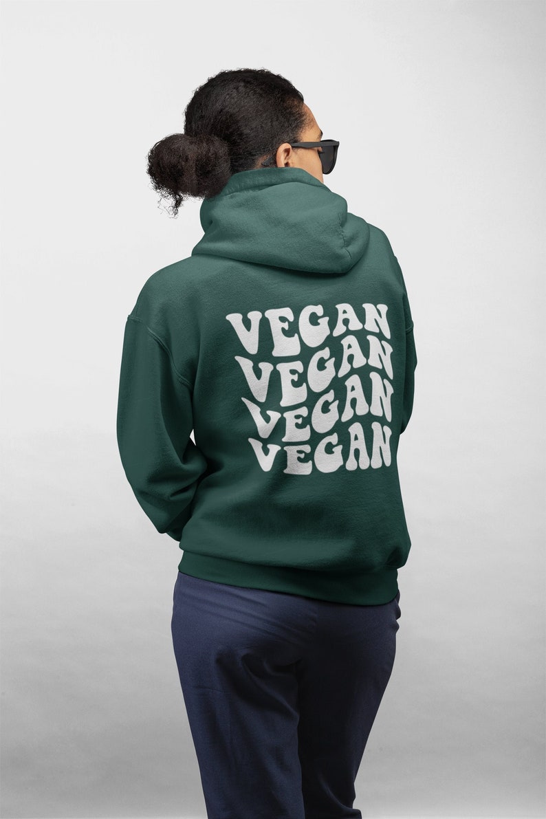 Vegan Hoodie Vegan AF Vegan Clothes Forest Hoodie Vegan Sweatshirts Plant Based Herbivore Vegan Activism Oversized Hoodie image 1