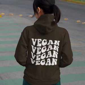 Vegan Hoodie Vegan AF Vegan Clothes Forest Hoodie Vegan Sweatshirts Plant Based Herbivore Vegan Activism Oversized Hoodie image 2