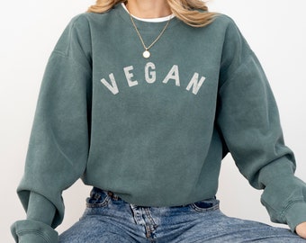 Vegan Garment Dyed Crewneck Vegan Comfort Colors Sweatshirt Vegan University Shirt Vegan Sweater Vegan AF Herbivore Sweatshirt