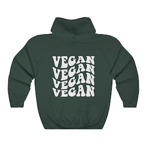 Vegan Hoodie Vegan AF Vegan Clothes Forest Hoodie Vegan Sweatshirts Plant Based Herbivore Vegan Activism Oversized Hoodie image 3