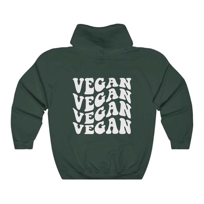Vegan Hoodie Vegan AF Vegan Clothes Forest Hoodie Vegan Sweatshirts Plant Based Herbivore Vegan Activism Oversized Hoodie image 3
