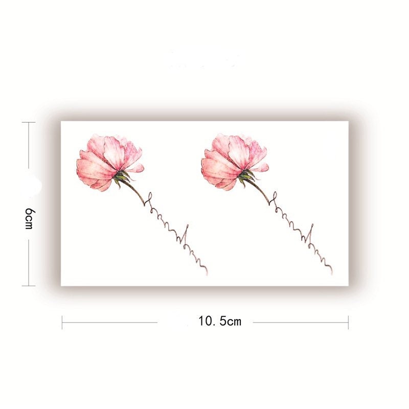 Pink Rose Temporary Tattoo Rose Flower Tattoo Pink Rose Etsy