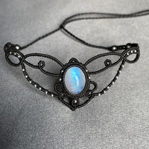 Moonstone choker, Labradorite choker, Moonstone necklace, Moonstone jewelry, Labradorite jewelry, birth stone jewelry, Moonstone Macrame
