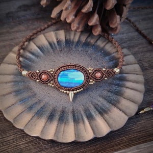 Labradorite choker, Labradorite necklace, Labradorite jewelry, Labradorite macrame necklace , Crystal labradorite jewelry,  Labradorite gift