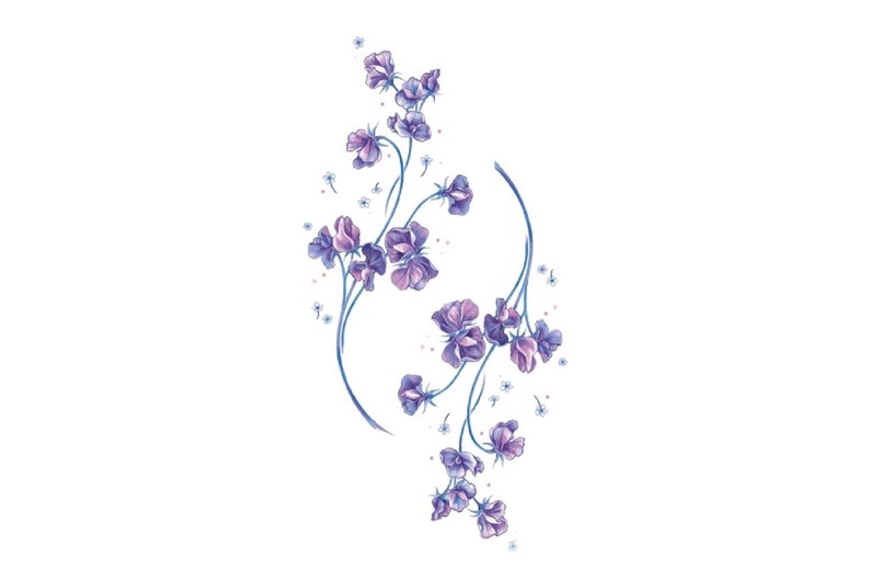 Floral Temporary Tattoo Flower Tattoo Girl Tattoos Summer Etsy