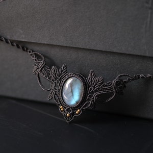 Labradorite necklace, Labradorite Choker, Labradorite jewelry, macrame choker, woman necklace, labradorite handmade  jewerly, labradorite