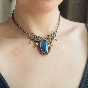Labradorite choker, Labradorite necklace, Labradorite jewelry, Labradorite macrame necklace , Crystal labradorite jewelry,  Labradorite gift