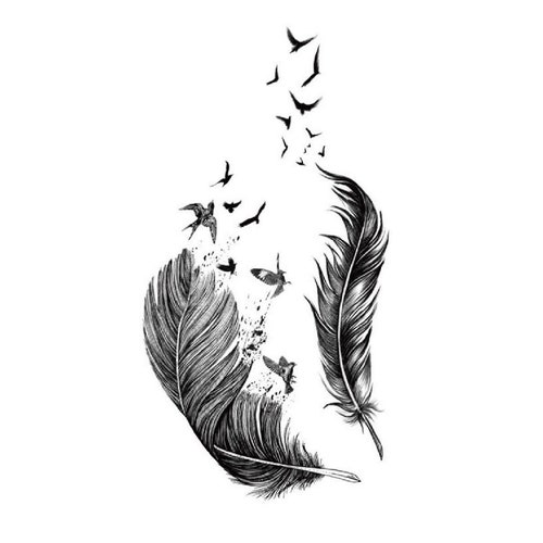 Feather Bird Temporary Tattoo - Etsy