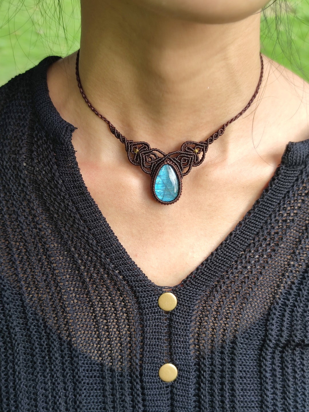The Labradorite Butterfly Stone Choker