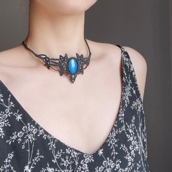 Labradorite choker necklace deals