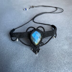 Labradorite healing crystal choker, Labradorite birthday stone necklace, wedding Crystal labradorite necklace, birthstone labradorite gift
