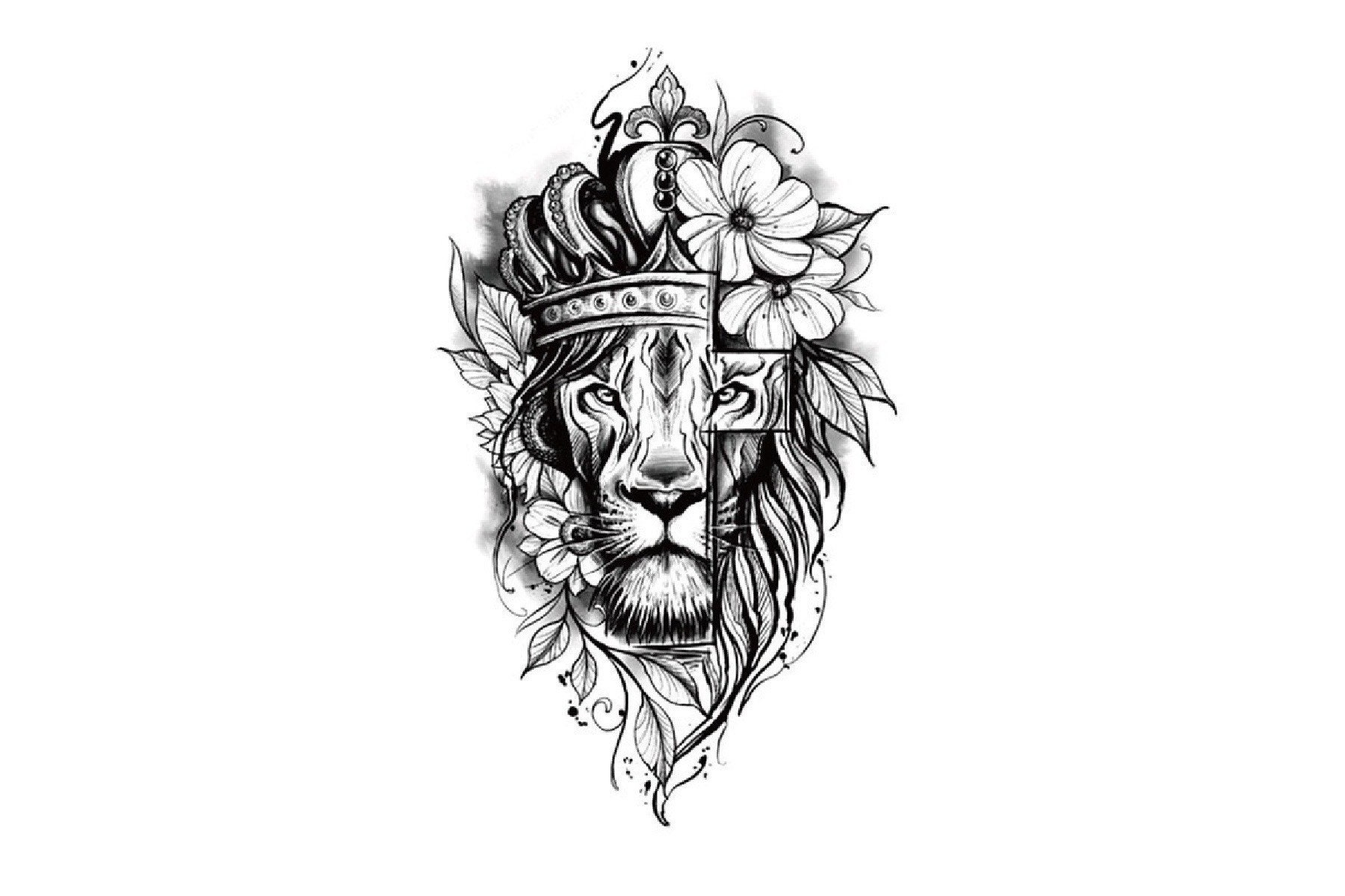 Lion Tattoo Png Pic  Tribal Lion Head Transparent PNG  500x396  Free  Download on NicePNG
