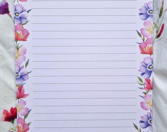 Wildflower A5 Notepad: Hand-Painted Floral Stationery