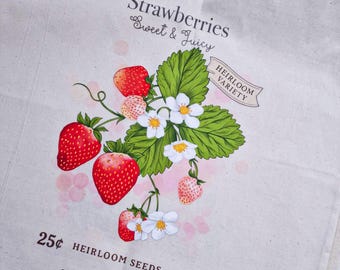 Strawberry Tote Bag – Cotton Canvas Tote