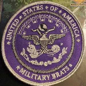 Military Brat Seal 4" Round Patch (Brat Purple)