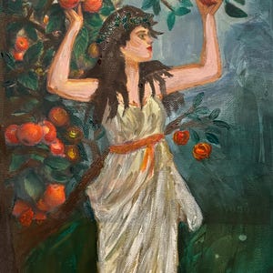 Pomona, gebedskaart Romeinse godin van fruitbomen en boomgaarden
