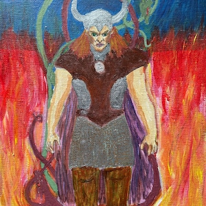 Loki, nordischer Gott des Unheils, Gebetskarte