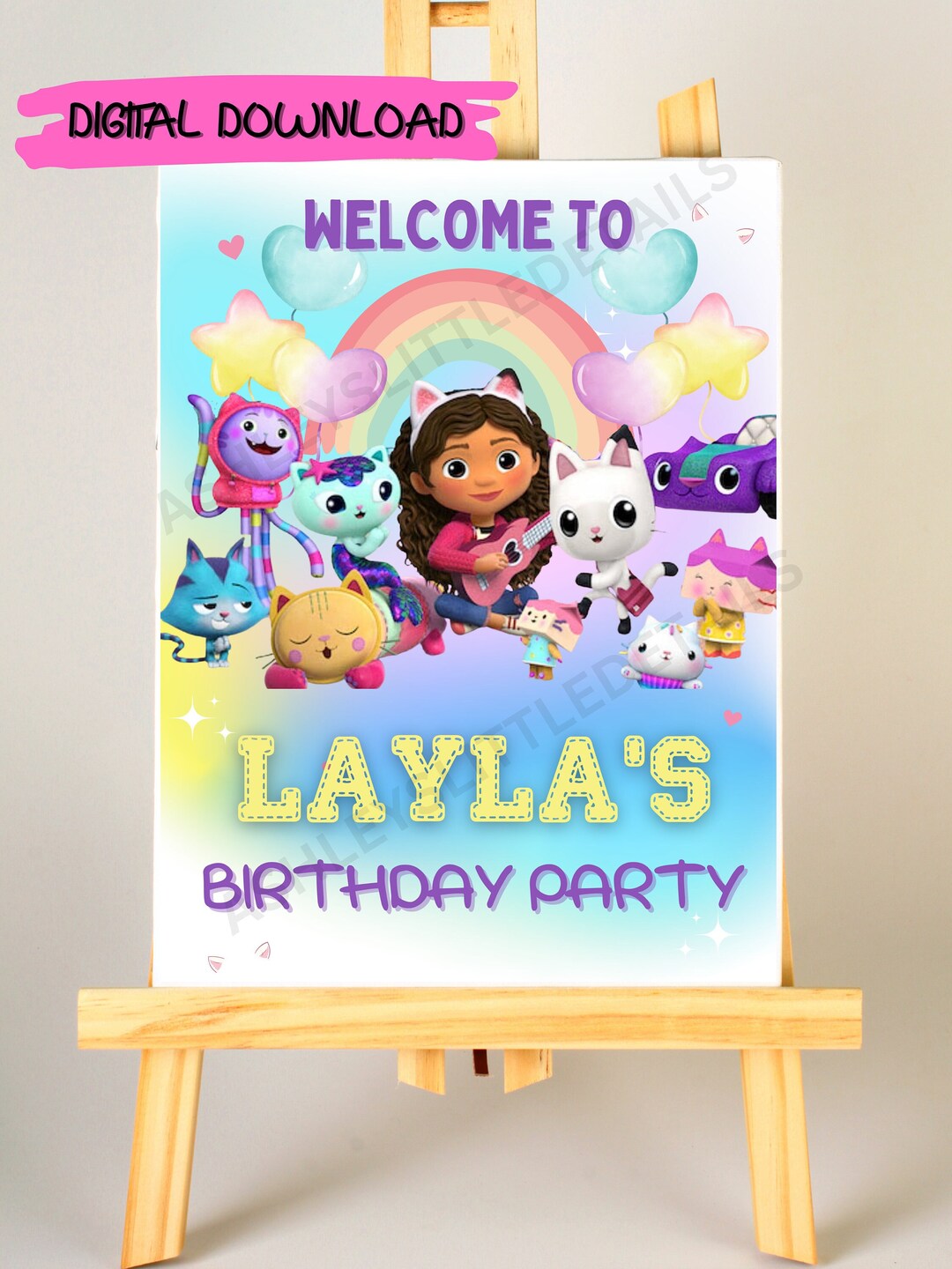 Gabby Dollhouse Theme Sign Kids Birthday Sign Etsy