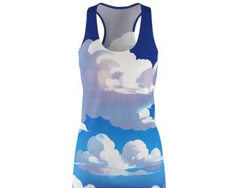 Anime Clouds Women's Racerback Dress