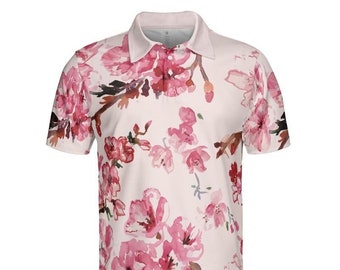 Watercolor Cherry Blossoms Polo Shirt