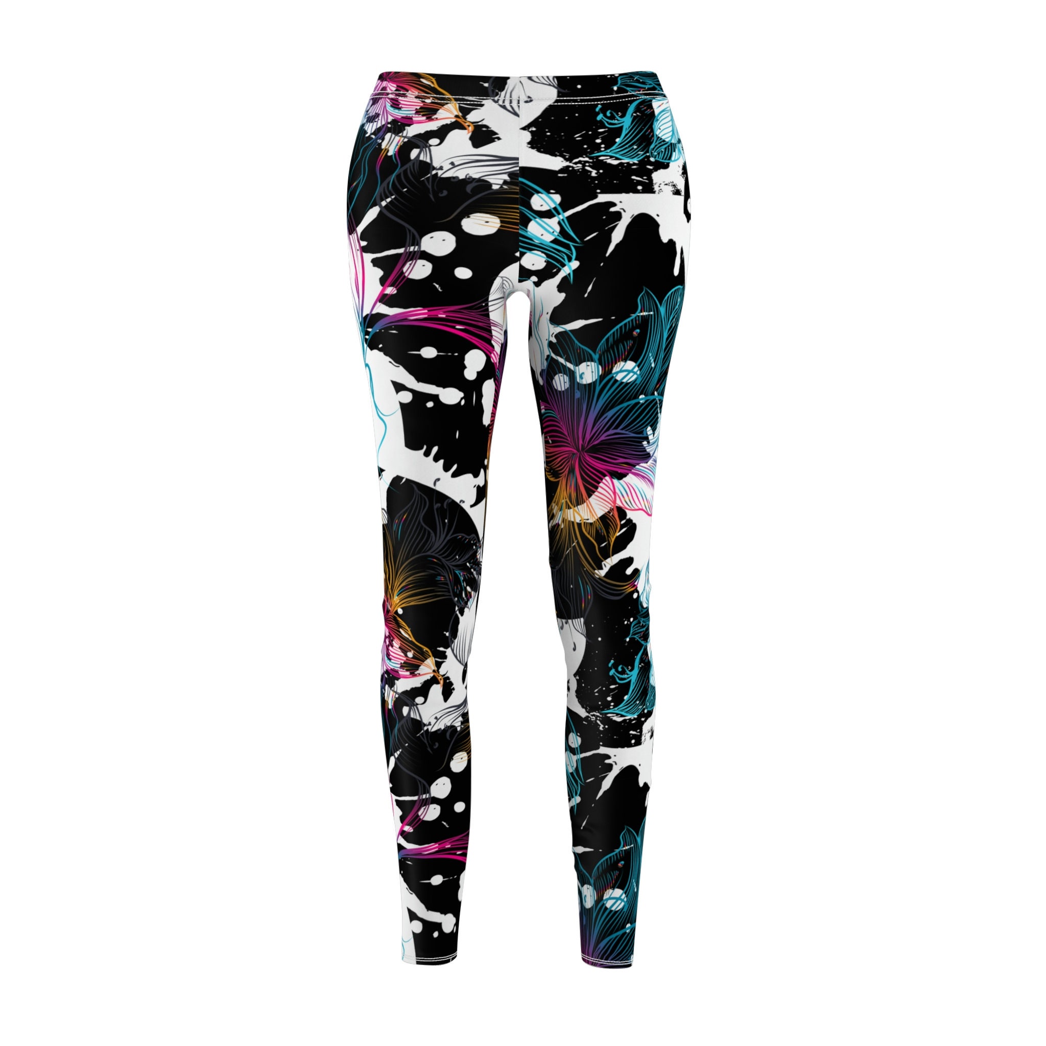 Floral Yoga Pants, Boho Leggings, Festival Clothing, Burning Man Pants,  Print Leggings, Workout Leggings, Home Exercise Pants, Party 